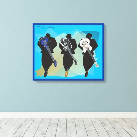 L'Arrière - plan en toile à trois traits bleu-impr (Insitu (Plancher de Bois))