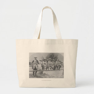 Larry Larom met zes kinderen. Grote Tote Bag