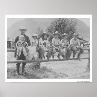 Larry Larom met zes kinderen. Poster