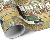 Larsson, Bloemen op de vensterbank Inpakpapier (Rol Hoek)