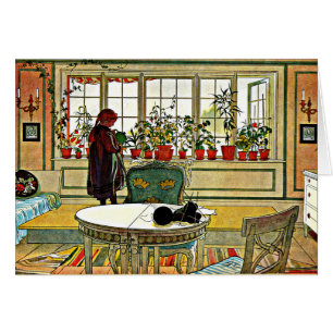 Larsson - Fleurs sur le rebord de la fenêtre