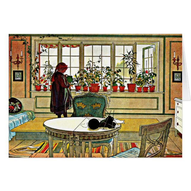 Larsson - Fleurs sur le rebord de la fenêtre (Devant horizontal)