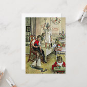 Larsson - Kerstmorgen Kaart (Voorkant / Achterkant in situ)
