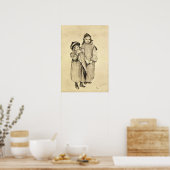 Larsson - twee kinderen poster (Keuken)