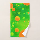 L'art Abstrait de la bulle orange et verte (Serviette à main)
