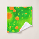 L'art Abstrait de la bulle orange et verte (Gant de toilette)