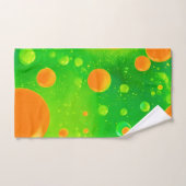 L'art Abstrait de la bulle orange et verte (Serviette à main)