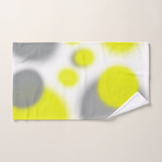 L'art Abstrait gris-blanc jaune (Serviette à main)