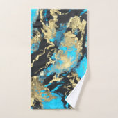 L'art Abstrait Turquoise et Or (Serviette à main)