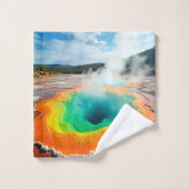 L'art coloré des sources chaudes de la nature (Gant de toilette)