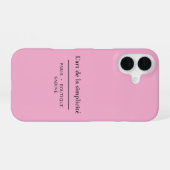 L'art de la Simplicité Blush Coque iPhone 16 (Verso Horizontal)