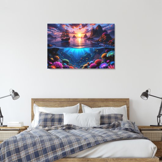 L'art de la Toile de Sunset Ocean (Insitu(Chambre))