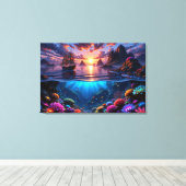 L'art de la Toile de Sunset Ocean (Insitu (Plancher de Bois))