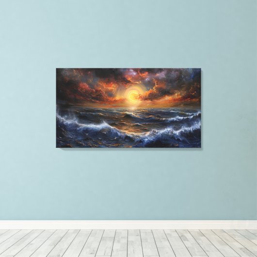 L'art de la Toile de Sunset Ocean (Insitu (Plancher de Bois))