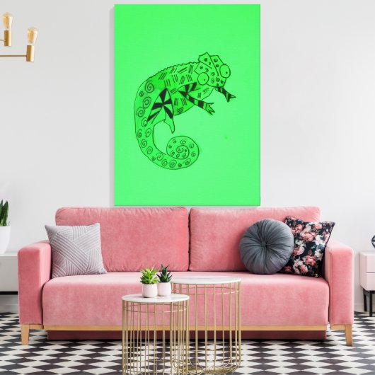 L'art de la toile d'enfant du caméléon à encre ver (Insitu(Salon))