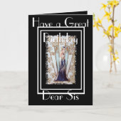 L'ART DÉCO ONT UNE GRANDE CARTE DE VOEUX DE SIS (Fleur jaune)