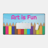 L'art des crayons de couleur est amusant (Clavier et souris)