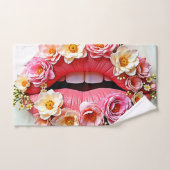 L'art des lèvres florales (Serviette à main)