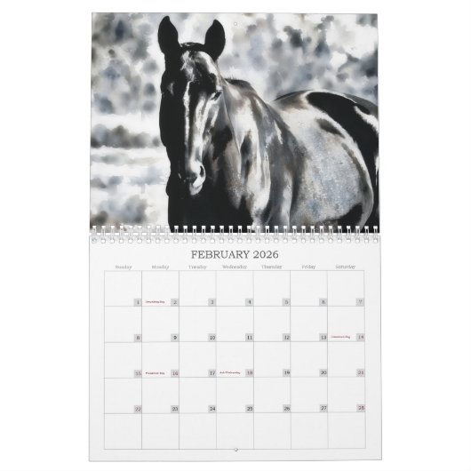 L'art du calendrier des chevaux (Feb 2026)