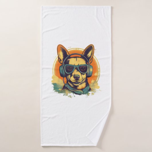 L'art du chien qui capte l'essence de la canine (Serviette de bain)