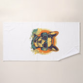 L'art du chien qui capte l'essence de la canine (Serviette de bain)