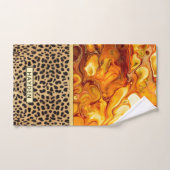 L'art liquide versent l'empreinte de léopard (Serviette à main)