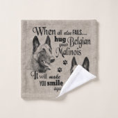 L'art malinois belge quand tout échoue citation (Gant de toilette)