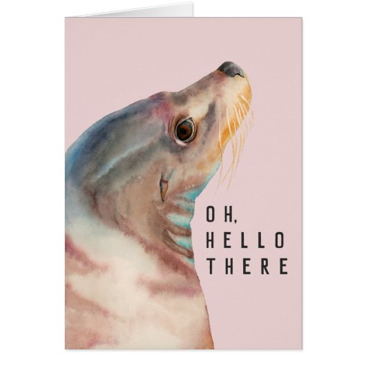 L'art mignon | d'aquarelle d'otarie oh bonjour (Devant)