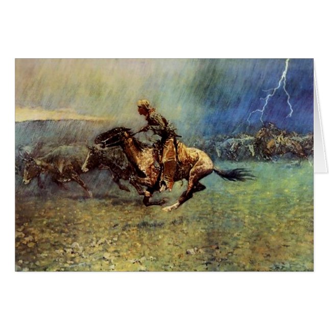 L'art occidental de Frederic Remington “La Débanda (Devant horizontal)