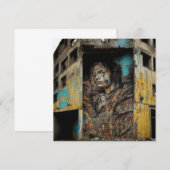 L'art urbain sur l'abandon du bâtiment | Carte d'a (Devant / Derrière)