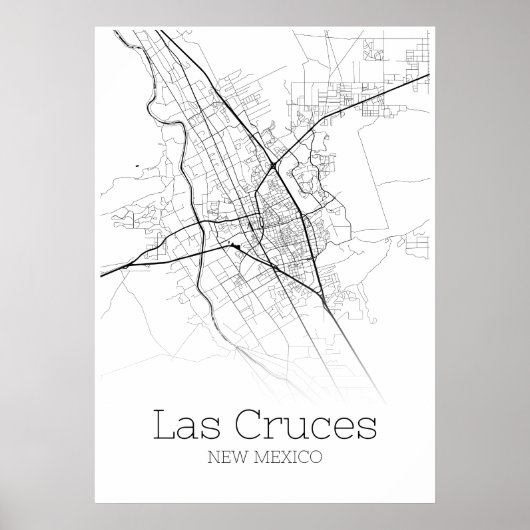 Las Cruces Map - New Mexico - City Map Poster (Voorkant)
