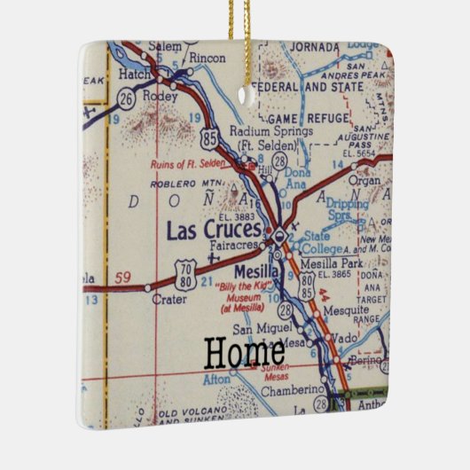 Las Cruces New Mexico kerstversiering Keramisch Ornament (Rechts)