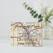 Las Cruces NM Map Briefkaart (Staand voorkant)