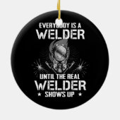 Las der Mannen Funny Welding Legend the Real Keramisch Ornament (Achterkant)