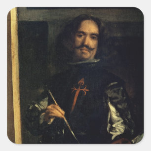 Las Meninas of de familie van Philip IV Vierkante Sticker