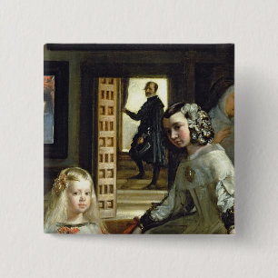 Las Meninas of The Family of Philip IV, c.1656 2 Vierkante Button 5,1 Cm