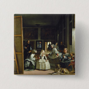 Las Meninas of The Family of Philip IV, c.1656 Vierkante Button 5,1 Cm