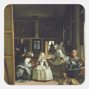 Las Meninas of The Family of Philip IV, c.1656 Vierkante Sticker
