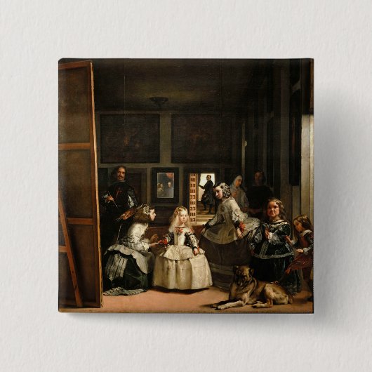 Las Meninas Vierkante Button 5,1 Cm (Voorkant)