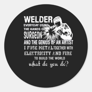 Las met handen Surgeon Genius artiest Ronde Sticker