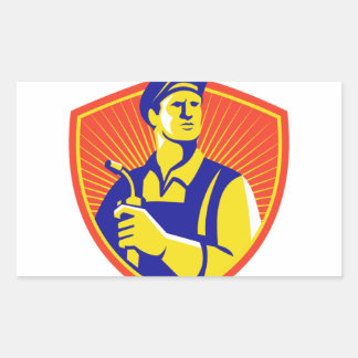 Las met lassen met lassen rechthoekige sticker