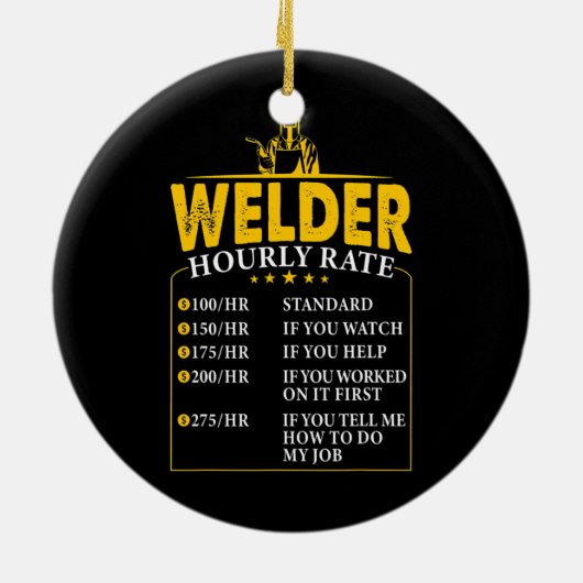 Las op het uurtarief keramisch ornament (Achterkant)