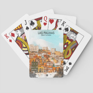 Las Palmas Gran Canaria City Uitzicht Pokerkaarten