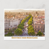 Las Ramblas Barcelona Spanje Modern Briefkaart (Voorkant)