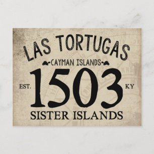 Las Tortugas Sister Islands Est. 1503 RUSTISCH Briefkaart