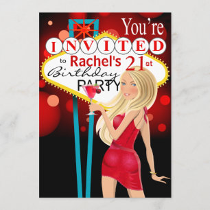 Las Vegas 21st Birthday Party red Kaart