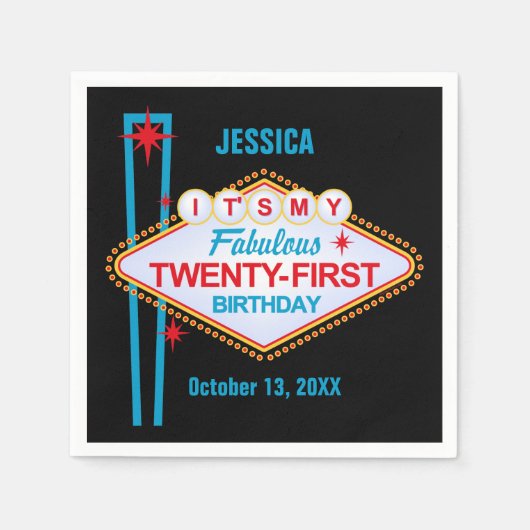 Las Vegas 21st Birthday Servetten (Voorkant)