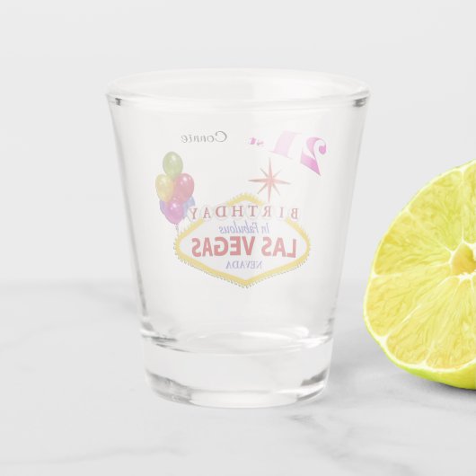 Las Vegas 21st Birthday Specialized Shot glass Shot Glas (Achterkant)