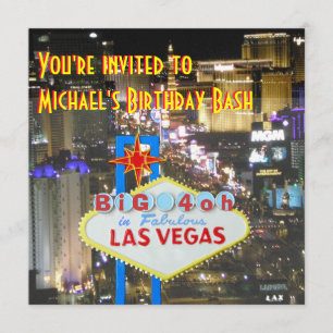 Las Vegas 40th Birthday Party gepersonaliseerd tek Kaart