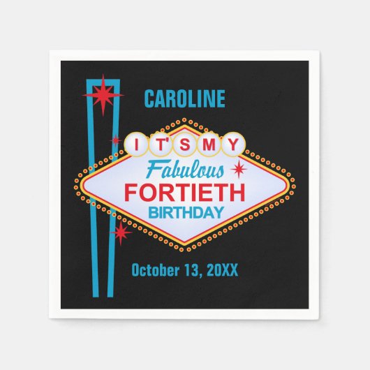 Las Vegas 40th Birthday Servetten (Voorkant)